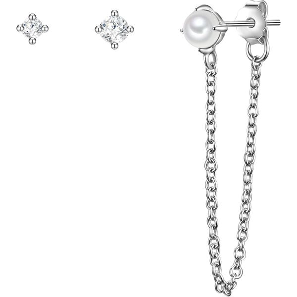 Glanzstücke München Srebrne kolczyki sztyfty srebro wysokiej próby Cyrkonia Perła hodowlana słodkowodna srebrny Kolczyki 1 ct Damski. Szare kolczyki damskie Glanzstücke München, z cyrkonią, srebrne, na sztyftcie. Za 199.99 zł.