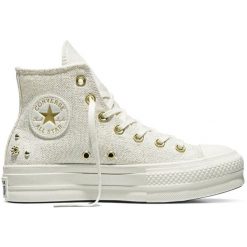 Buty sportowe Converse Chuck Taylor All Star Lift. Brązowe buty sportowe na co dzień damskie Converse, z materiału, bez zapięcia. Za 590.00 zł.
