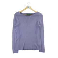 Damski fioletowy sweter. Fioletowe swetry klasyczne damskie Ralph Lauren, l, ze skóry, bez kołnierzyka. Za 85.16 zł.