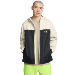 Męska kurtka Cloudstrike wodoodporna (Biała). Białe kurtki męskie Under Armour, m, bez wzorów, z materiału, z kapturem. Za 517.70 zł.