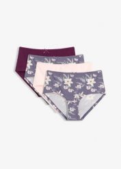 Figi maxi panty (4 pary). Czerwone figi damskie bonprix, bez wzorów, z bawełny. Za 69.99 zł.