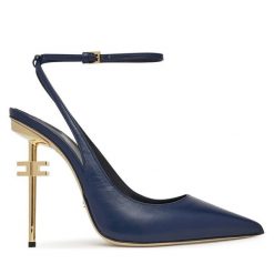 Szpilki Elisabetta Franchi. Niebieskie szpilki Elisabetta Franchi, bez wzorów, bez obcasa. Za 1,899.00 zł.