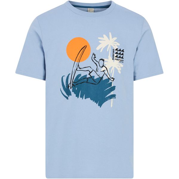 T-Shirt męski PROTEST PRTRodas. Niebieskie t-shirty męskie Protest, l, bez wzorów, bez kołnierzyka. Za 139.99 zł.