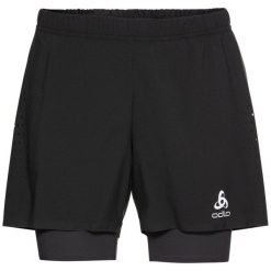 Spodnie techniczne męskie Odlo 2w1 Shorts Zeroweight 5 INCH. Czarne szorty męskie Odlo, bez wzorów, sportowe. Za 274.00 zł.