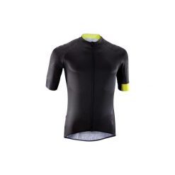 Koszulka krótki rękaw na rower MTB XC 100. Czarne t-shirty sportowe męskie ROCKRIDER, xl, z elastanu, bez ramiączek, rowerowe. Za 169.99 zł.