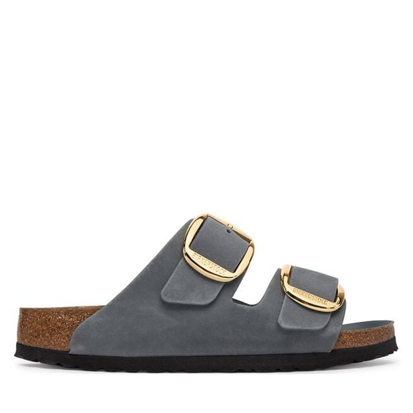 Klapki Birkenstock. Szare klapki damskie Birkenstock, bez wzorów, bez obcasa. Za 679.99 zł.