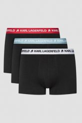 KARL LAGERFELD Zestaw czarnych bokserek 3PACKLogo Trunk Colorband. Czarne bokserki męskie Karl Lagerfeld, bez wzorów. W wyprzedaży za 129.99 zł.