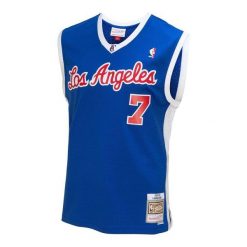 Koszulka NBA Los Angeles Clippers Lamar Odom. Niebieskie bluzki damskie Mitchell & Ness, bez wzorów, bez kołnierzyka. W wyprzedaży za 456.35 zł.