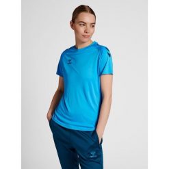 Koszulka damska Hummel Core Poly. Niebieskie bluzki damskie HUMMEL, xl, bez wzorów, sportowe, bez kołnierzyka, bez ramiączek. Za 131.00 zł.