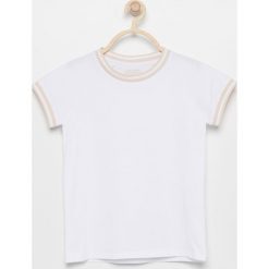 T-shirt z raglanowymi rękawami - Biały. Białe koszulki dziewczęce Reserved, bez wzorów, bez ramiączek. Za 19.99 zł.