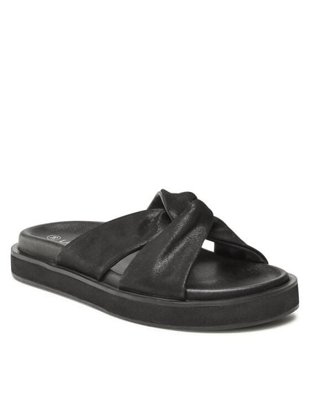Lasocki Klapki WI16-4808-06 Czarny. Czarne klapki damskie Lasocki, bez wzorów, z nubiku, bez obcasa. Za 169.99 zł.