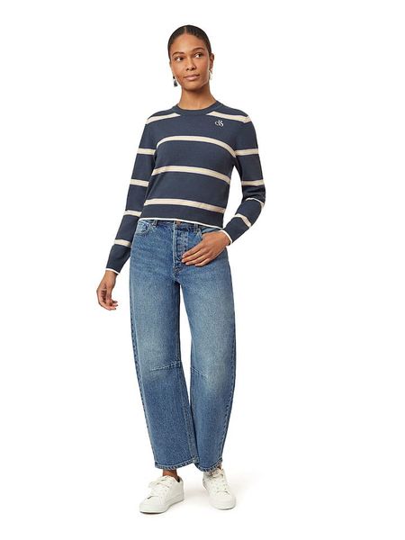 Scotch & Soda Sweter w kolorze niebieskoszaro-kremowym rozmiar: XS. Niebieskie swetry klasyczne damskie Scotch & Soda, xs, ze splotem, bez kołnierzyka. Za 135.81 zł.