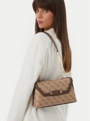 Guess Torebka Lindsey HWSG97 49210 Brązowy jasny. Brązowe listonoszki damskie Guess, z aplikacjami, ze skóry, bez dodatków. Za 525.99 zł.