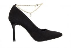 Czółenka Bayla-159 4971 003-P Czarny Welur 159189, Skóra naturalna - 39. Czarne czółenka damskie Bayla, bez wzorów, ze skóry, bez obcasa, na obcasie. W wyprzedaży za 314.10 zł.