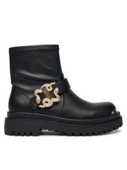 Just Cavalli Botki 79RA3S95 ZSS76 Czarny. Czarne botki damskie Just Cavalli, ze skóry, bez obcasa, na płaskiej podeszwie, bez zapięcia. Za 789.99 zł.