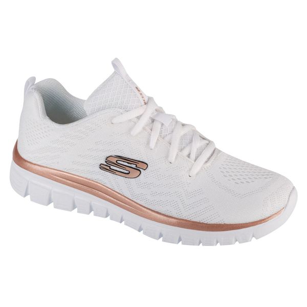 Buty do chodzenia damskie Skechers 12615WTRG. Białe obuwie treningowe damskie Skechers, na fitness i siłownię, Skechers Sport. Za 279.00 zł.
