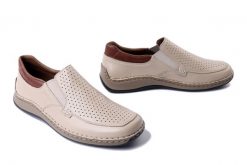 RIEKER 05293-60 beige, półbuty męskie. Brązowe półbuty męskie Rieker, na lato, bez zapięcia. Za 258.93 zł.