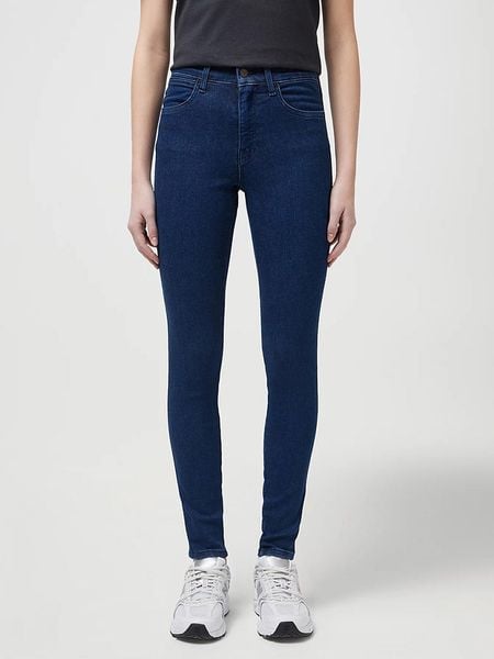 Wrangler Dżinsy - Skinny fit - w kolorze granatowym rozmiar: W32/L30. Niebieskie jeansy damskie Wrangler, z podwyższonym stanem. Za 173.29 zł.