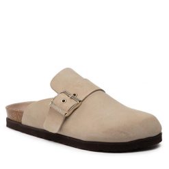 Klapki Genuins. Brązowe klapki damskie Genuins, bez wzorów, bez obcasa. Za 249.99 zł.