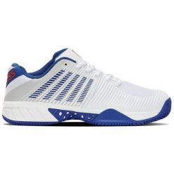 K-Swiss Express Light tenisówki białe z niebieskim, EU 42. Białe trampki i tenisówki męskie K-Swiss, bez wzorów, z materiału, bez zapięcia. Za 651.99 zł.