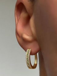 Les Petites Précieuses Pozłacane kolczyki-kreole z cyrkoniami rozmiar: onesize. Zielone kolczyki damskie Les Petites Précieuses, z cyrkonią, pozłacane. Za 184.02 zł.