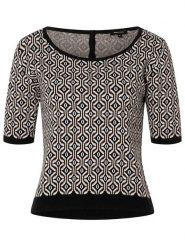 More & More Sweter w kolorze czarno-białym rozmiar: 42. Czarne swetry klasyczne damskie MORE & MORE, bez kołnierzyka. Za 118.56 zł.