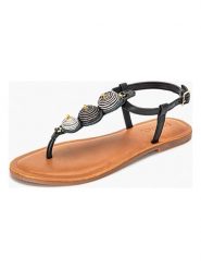 INUOVO Skórzane sandały w kolorze czarnym rozmiar: 36. Czarne sandały damskie Inuovo, z aplikacjami, bez obcasa. Za 173.99 zł.