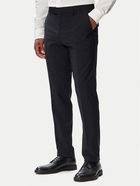 BOSS Spodnie garniturowe H-George-263 50567486 Granatowy Slim Fit. Niebieskie spodnie wizytowe męskie Boss, z wełny. Za 799.99 zł.