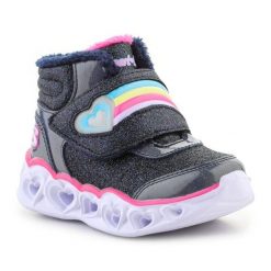 Buty Skechers Brilliant Rainbow 302669N-NVPK niebieskie. Niebieskie buty sportowe dziewczęce bez wzorów, bez zapięcia. Za 394.65 zł.