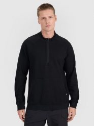 4F Bluza dresowa nierozpinana bez kaptura męska - czarna XL. Czarne bluzy bez kaptura męskie 4f, bez wzorów, z bawełny, eleganckie, bez kołnierzyka, bez ramiączek. W wyprzedaży za 69.99 zł.