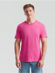Oryginalna koszulka dla dorosłych Fruit Of The Loom w kolorze różowym. Czerwone t-shirty damskie Fruit of the Loom, xl, bez wzorów, z bawełny, bez kołnierzyka. Za 124.99 zł.