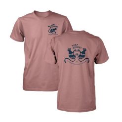 Koszulka 2 Monkeys – Krótki Rękaw / Dorośli (Brzoskwinia). Fioletowe t-shirty damskie SURF MONKEY, m, bez wzorów, z bawełny, bez kołnierzyka. Za 159.95 zł.