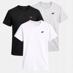 T-SHIRT MĘSKI 4F KOSZULKA ZESTAW KOMPLET 3 SZTUKI L TTSHM3341. T-shirty męskie 4f, l, bez wzorów, z bawełny, bez kołnierzyka. Za 113.70 zł.