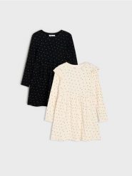 Bawełniane sukienki 2 pack - wielobarwny. Sukienki dziewczęce Sinsay, bez wzorów, z bawełny, bez ramiączek. Za 39.99 zł.