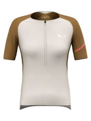 Salewa Koszulka kolarska "Vento Merino" w kolorze beżowo-jasnobrązowym rozmiar: 42. Brązowe bluzki sportowe damskie Salewa, z lyocellu, bez kołnierzyka, bez ramiączek. Za 215.21 zł.