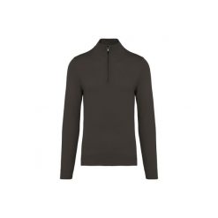 Sweter 1/4 zip Kariban. Szare swetry klasyczne damskie KARIBAN, na zimę, bez kołnierzyka. Za 238.50 zł.