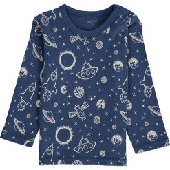 Koszulka w kolorze granatowym. Niebieskie t-shirty chłopięce Lamino, bez wzorów, z materiału, bez ramiączek. W wyprzedaży za 22.95 zł.