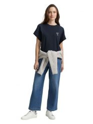 Tom Tailor Koszulka w kolorze granatowym rozmiar: XS. Niebieskie t-shirty damskie Tom Tailor, xs, bez wzorów, z bawełny, bez kołnierzyka. Za 41.49 zł.