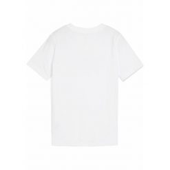 Młodzieżowa koszulka ESS z logo No. 1 PUMA White. Biała bluzki damskie Puma, m, bez wzorów, z gumy, młodzieżowe, bez kołnierzyka, bez ramiączek. Za 79.00 zł.