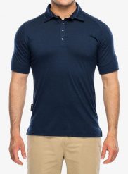 Koszulka polo Sensor Merino Active Polo Tee SS. Niebieskie koszulki polo męskie Sensor, s, bez wzorów, z materiału, bez ramiączek. Za 359.99 zł.
