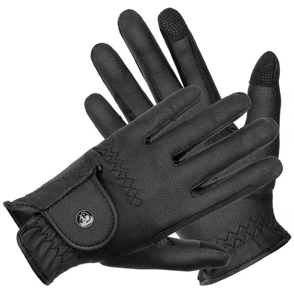 Rękawiczki jeździeckie Equestrian Queen Zanzibar profesjonalne. Czarne rękawiczki dziecięce EQUESTRIAN QUEEN, bez ramiączek. Za 132.99 zł.