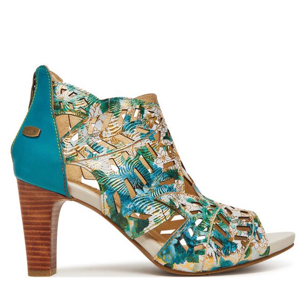 Sandały Laura Vita. Niebieskie sandały damskie Laura Vita, bez wzorów, bez obcasa, na słupku. Za 519.99 zł.