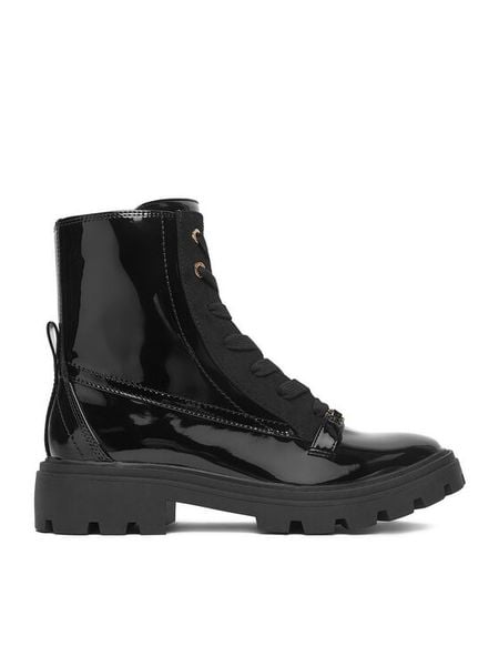 Nine West Trzewiki CEO-NIDA-01 Czarny. Czarne botki damskie Nine West, z materiału, bez obcasa, na płaskiej podeszwie, bez zapięcia. Za 279.99 zł.