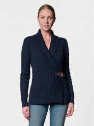 LAUREN RALPH LAUREN Sweter 200808258005 Granatowy Regular Fit. Niebieskie swetry klasyczne damskie Lauren Ralph Lauren, xxl, z bawełny, bez kołnierzyka. Za 799.99 zł.