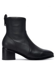 Tommy Hilfiger Botki Th Stretch Leather Bootie FW0FW08860 Czarny. Czarne botki damskie Tommy Hilfiger, ze skóry, bez obcasa, na płaskiej podeszwie, bez zapięcia. Za 639.99 zł.