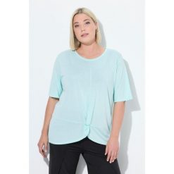 Damskie Koszulka funkcyjna antybakteryjna okrągły dekolt rękaw 1/2. Niebieskie bluzki sportowe damskie Ulla Popken, plus size, z materiału, bez kołnierzyka, bez ramiączek. Za 199.99 zł.