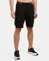 Męskie szorty outdoorowe Kilpi ASHER-M. Czarne szorty męskie Kilpi, z materiału, bez kołnierzyka. Za 370.41 zł.