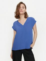 Marella Bluzka Pialla 2413111094 Niebieski Regular Fit. Niebieskie bluzki damskie Marella, bez wzorów, z syntetyku, bez ramiączek. Za 869.99 zł.