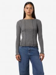 Noisy may Koszulka w kolorze szarym rozmiar: L. Szare bluzki damskie Noisy may, l, bez wzorów, z bawełny, bez kołnierzyka. Za 61.02 zł.