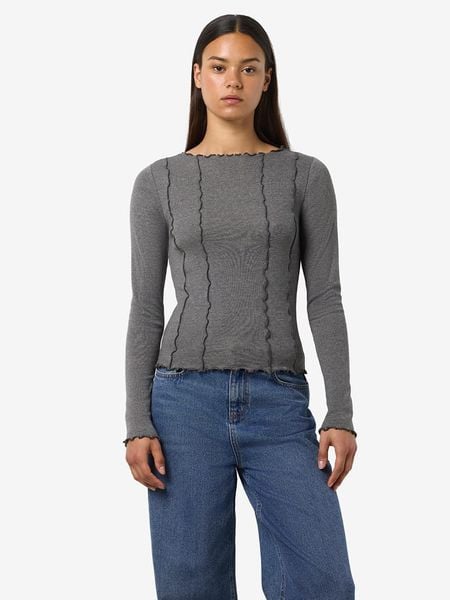 Noisy may Koszulka w kolorze szarym rozmiar: M. Szare bluzki damskie Noisy may, m, bez wzorów, z bawełny, bez kołnierzyka, bez ramiączek. Za 65.38 zł.